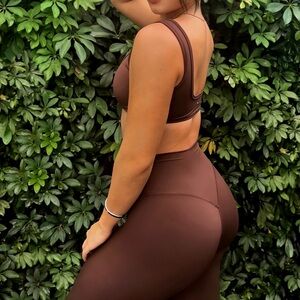 Brown sports bra and leggings set